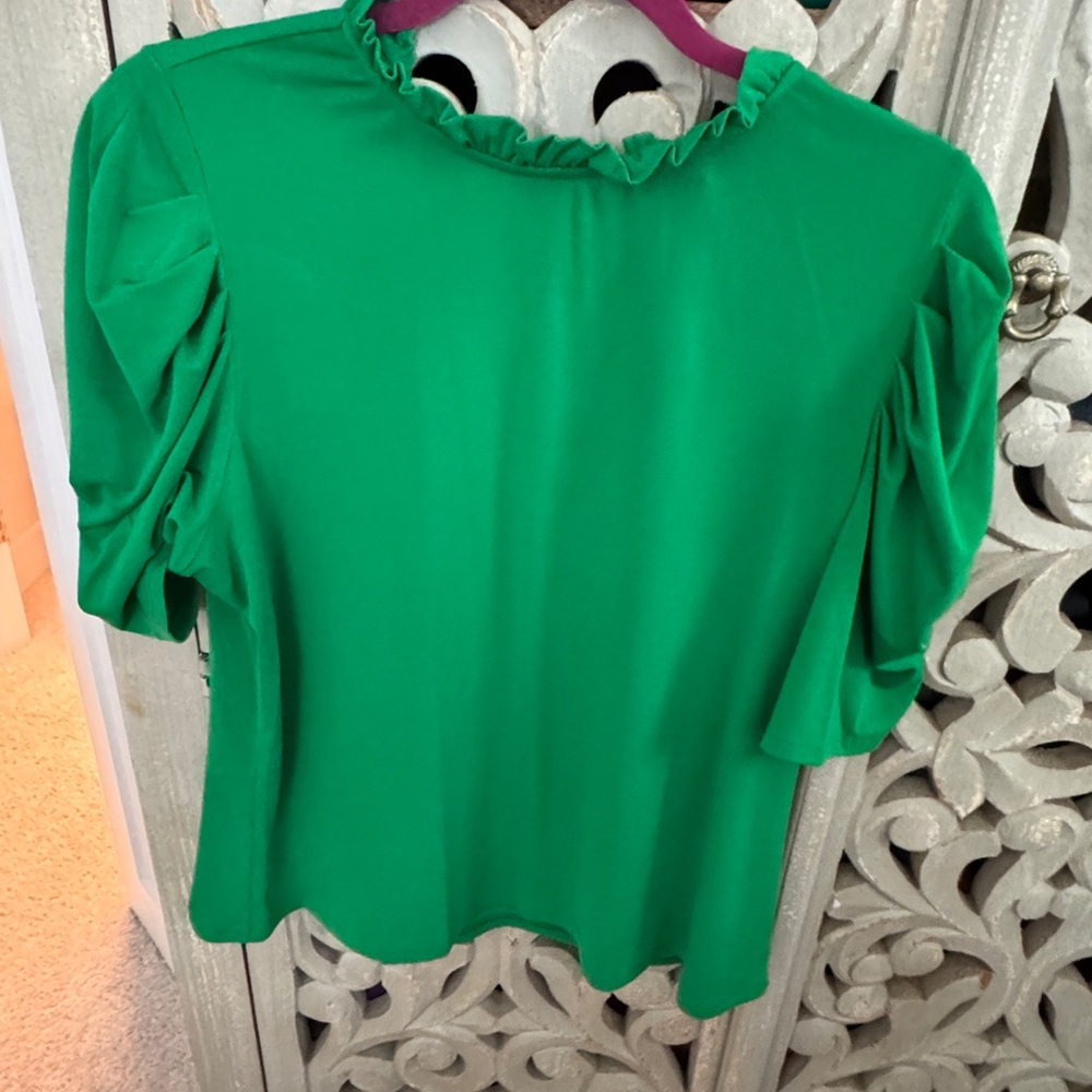 Cece Green Ruffled Women's Top large